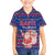 Haiti Christmas Kid Hawaiian Shirt with Blue Red Xmas Santa Snowflake and Map - Wonder Print Shop