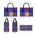 Haiti Christmas Leather Bag with Blue Red Xmas Santa Snowflake and Map - Wonder Print Shop