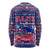Haiti Christmas Long Sleeve Shirt with Blue Red Xmas Santa Snowflake and Map - Wonder Print Shop