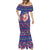 Haiti Christmas Mermaid Dress with Blue Red Xmas Santa Snowflake and Map - Wonder Print Shop