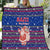Haiti Christmas Quilt with Blue Red Xmas Santa Snowflake and Map - Wonder Print Shop