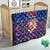 Haiti Christmas Quilt with Blue Red Xmas Santa Snowflake and Map - Wonder Print Shop