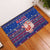 Haiti Christmas Rubber Doormat with Blue Red Xmas Santa Snowflake and Map - Wonder Print Shop