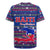 Haiti Christmas Rugby Jersey with Blue Red Xmas Santa Snowflake and Map - Wonder Print Shop