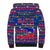 Haiti Christmas Sherpa Hoodie with Blue Red Xmas Santa Snowflake and Map - Wonder Print Shop