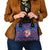 Haiti Christmas Shoulder Handbag with Blue Red Xmas Santa Snowflake and Map - Wonder Print Shop