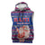 Haiti Christmas Sleeveless Hoodie with Blue Red Xmas Santa Snowflake and Map - Wonder Print Shop