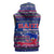 Haiti Christmas Sleeveless Hoodie with Blue Red Xmas Santa Snowflake and Map - Wonder Print Shop