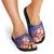 Haiti Christmas Slide Sandals with Blue Red Xmas Santa Snowflake and Map - Wonder Print Shop