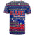 Haiti Christmas T Shirt with Blue Red Xmas Santa Snowflake and Map - Wonder Print Shop