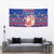 Haiti Christmas Tapestry with Blue Red Xmas Santa Snowflake and Map - Wonder Print Shop