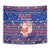 Haiti Christmas Tapestry with Blue Red Xmas Santa Snowflake and Map - Wonder Print Shop