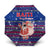 Haiti Christmas Umbrella with Blue Red Xmas Santa Snowflake and Map - Wonder Print Shop