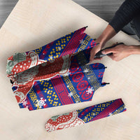 Haiti Christmas Umbrella with Blue Red Xmas Santa Snowflake and Map - Wonder Print Shop