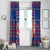 Haiti Christmas Window Curtain with Blue Red Xmas Santa Snowflake and Map - Wonder Print Shop