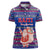 Haiti Christmas Women Polo Shirt with Blue Red Xmas Santa Snowflake and Map - Wonder Print Shop