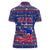 Haiti Christmas Women Polo Shirt with Blue Red Xmas Santa Snowflake and Map - Wonder Print Shop