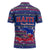 Haiti Christmas Zipper Polo Shirt with Blue Red Xmas Santa Snowflake and Map - Wonder Print Shop