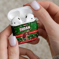 Sudan Christmas AirPods Case with Green Red Xmas Camel Snowflake and Coat of Arms - Wonder Print Shop