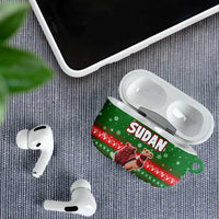 Sudan Christmas AirPods Case with Green Red Xmas Camel Snowflake and Coat of Arms - Wonder Print Shop