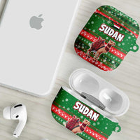 Sudan Christmas AirPods Case with Green Red Xmas Camel Snowflake and Coat of Arms - Wonder Print Shop