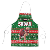 Sudan Christmas Apron with Green Red Xmas Camel Snowflake and Coat of Arms - Wonder Print Shop