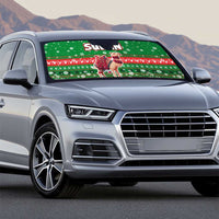 Sudan Christmas Auto Sun Shade with Green Red Xmas Camel Snowflake and Coat of Arms - Wonder Print Shop