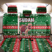 Sudan Christmas Back Car Seat Cover with Green Red Xmas Camel Snowflake and Coat of Arms - Wonder Print Shop