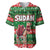Sudan Christmas Baseball Jersey with Green Red Xmas Camel Snowflake and Coat of Arms - Wonder Print Shop
