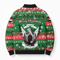 Sudan Christmas Bomber Puffer Jacket with Green Red Xmas Camel Snowflake and Coat of Arms - Wonder Print Shop
