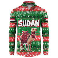 Sudan Christmas Button Sweatshirt with Green Red Xmas Camel Snowflake and Coat of Arms - Wonder Print Shop