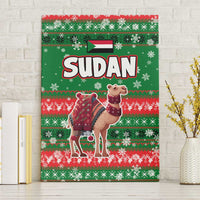 Sudan Christmas Canvas Wall Art with Green Red Xmas Camel Snowflake and Coat of Arms - Wonder Print Shop