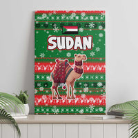 Sudan Christmas Canvas Wall Art with Green Red Xmas Camel Snowflake and Coat of Arms - Wonder Print Shop