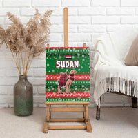 Sudan Christmas Canvas Wall Art with Green Red Xmas Camel Snowflake and Coat of Arms - Wonder Print Shop