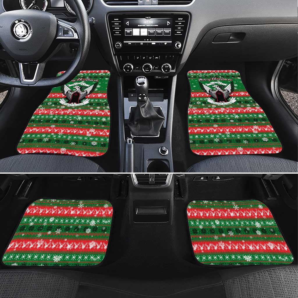Sudan Christmas Car Mats with Green Red Xmas Camel Snowflake and Coat of Arms - Wonder Print Shop