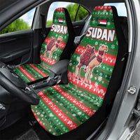 Sudan Christmas Car Seat Cover with Green Red Xmas Camel Snowflake and Coat of Arms - Wonder Print Shop