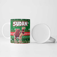 Sudan Christmas Ceramic Mug with Green Red Xmas Camel Snowflake and Coat of Arms - Wonder Print Shop