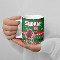 Sudan Christmas Ceramic Mug with Green Red Xmas Camel Snowflake and Coat of Arms - Wonder Print Shop