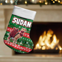 Sudan Christmas Stocking with Green Red Xmas Camel Snowflake and Coat of Arms - Wonder Print Shop