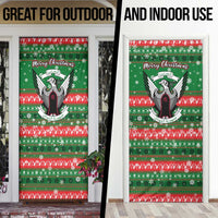 Sudan Christmas Door Cover with Green Red Xmas Camel Snowflake and Coat of Arms - Wonder Print Shop