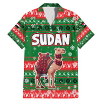 Sudan Christmas Family Matching Mermaid Dress and Hawaiian Shirt with Green Red Xmas Camel Snowflake and Coat of Arms - Wonder Print Shop