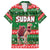 Sudan Christmas Family Matching Off The Shoulder Long Sleeve Dress and Hawaiian Shirt with Green Red Xmas Camel Snowflake and Coat of Arms - Wonder Print Shop