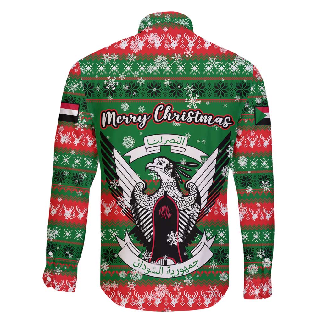 Sudan Christmas Family Matching Summer Maxi Dress and Hawaiian Shirt with Green Red Xmas Camel Snowflake and Coat of Arms - Wonder Print Shop