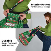Sudan Christmas Grocery Bag with Green Red Xmas Camel Snowflake and Coat of Arms - Wonder Print Shop