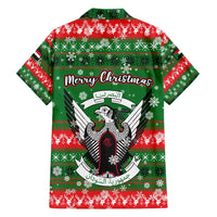 Sudan Christmas Hawaiian Shirt with Green Red Xmas Camel Snowflake and Coat of Arms - Wonder Print Shop