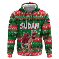 Sudan Christmas Hoodie with Green Red Xmas Camel Snowflake and Coat of Arms - Wonder Print Shop