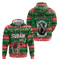 Sudan Christmas Hoodie with Green Red Xmas Camel Snowflake and Coat of Arms - Wonder Print Shop