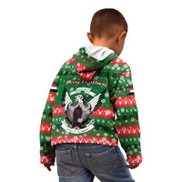 Sudan Christmas Kid Hoodie with Green Red Xmas Camel Snowflake and Coat of Arms - Wonder Print Shop