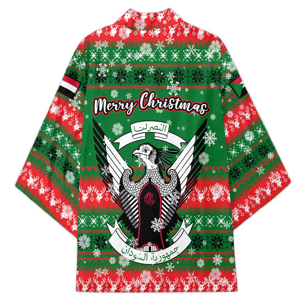 Sudan Christmas Kimono with Green Red Xmas Camel Snowflake and Coat of Arms - Wonder Print Shop