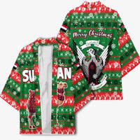 Sudan Christmas Kimono with Green Red Xmas Camel Snowflake and Coat of Arms - Wonder Print Shop